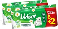 Velvet Toaletný papier Harmanček a Aloe 3-vrstvový (8+2) 10 roliek