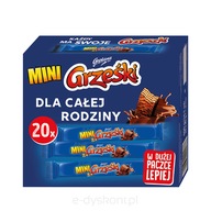 Grześki MINI vaflové tyčinky, oblátky so smotanou, sada 20x20g.