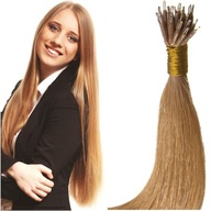 VLASOVÉ NANO krúžky 100% PRÍRODNÉ NANO krúžky 40 CM teplé blond 14