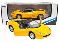 Model kovového autíčka CAR s pohonom Ferrari 458 Italia YELLOW 12