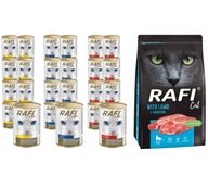 RAFI CAT mix 3 príchutí 24x415g vrece jahňacieho 7kg