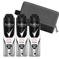 REXONA MEN Active Invisible Antiperspirant 3x150ml + KOZMETICKÁ TAŠKA ZDARMA