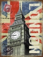 LONDÝN Kovová plagátová vývesná tabuľa 30X40 cm