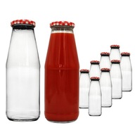 8x 720ML PASSATA SKLENENÁ FĽAŠA NA KABELKU, ŠŤAVU, VÝROBKY, MLIEKO S viečkom