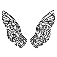 Nástenná dekorácia Black Metal Angel Wings