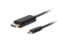 Kábel USB-C(M)->Displayport(M) 1M 4K 60HZ čierny