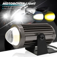 12V dvojfarebný LED svetlomet na motocykle v bielej žltej farbe