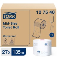 Tork 127540 - Toaletný papier, biely, recyklovaný, T6, 135 m x 27 kotúčov