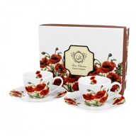 2 DUO CLASSIC POPPIES porcelánové šálky, 110 ml