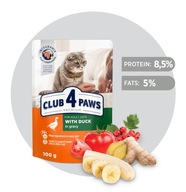 CLUB 4 PAWS mokré krmivo pre mačky - Kačica v omáčke 24x100 g