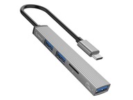 USB Type-C 3x USB-A hub, hliníková čítačka microSD Orico