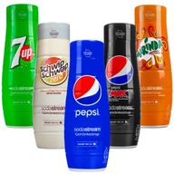 5x SODASTREAM SIRUP 7UP PEPSI MIRINDA MOUNTAIN ROZA KONCENTRÁT PRE NASÝTENIE