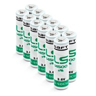 12x Saft LS14500 3,6V AA R6 lítiové batérie