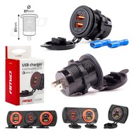 NABÍJAČKA DO AUTOMOBILU NA MOTORKU 2X USB QC AMiO