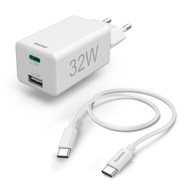 HAMA MINI 32W PD/QC 1xUSB-C; 1xUSB-A + C-C KÁBEL