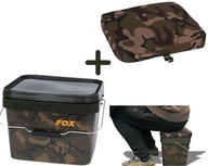 Silné vedro s vekom Fox Square Bucket 10 l + Fox vankúšik do vedra