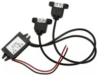 Menič napätia z 12V na 5V 3A, USB výstup x2 zásuvky ZAS007259