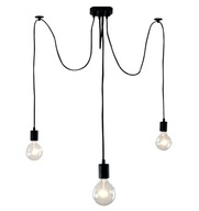 ZÁVESNÉ LED STROPNÉ LAMPA POKRYTÝ RETRO PAVÚKOVÝ LUSTER E27 x3 ČIERNA ZD74C