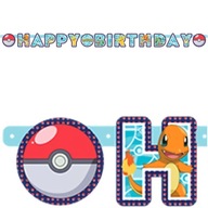 GARLAND Všetko najlepšie k narodeninám banner POKEMON BIRTHDAY