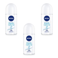 Nivea Fresh Natural Deo Roll-on dámsky roll-on antiperspirant 3 x 50 ml