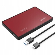 ORICO HDD/SSD kryt 2,5'' USB 3.1 kovový červený