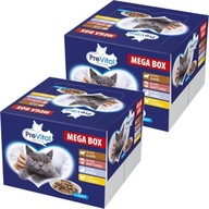 MOKRÉ KRMIVO PRE MAČKY ZMES PRÍCHUŤOV MEGA BOX VRECKÁ V Omáčke 48X100G PREVITAL