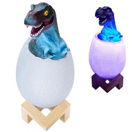 NOČNÁ LAMPA DINOSAUR TYRANOSAUR VAJÍČKO RGB LED ŽIARENÉ VAJÍČKO PRE DETI