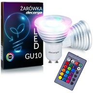 FAREBNÁ GU10 RGB LED ŽIAROVKA S HALOGÉNOVÝM DIAĽKOVÝM OVLÁDANÍM