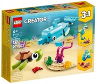 LEGO Creator 31128 Delfín a korytnačka 3v1 Morský koník Slimák Ryba 137 kociek 6+