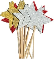 Christmas Toppers-Stars 11/4,9 cm/18ks-3 col