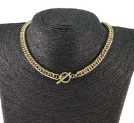 ZLATÝ NÁHRDELNÍK CHOKER S PRSTEŇOM, OCEL 316L