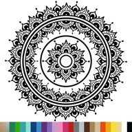 Dekoratívna nálepka na stenu MANDALA BOHO ROZETOVÁ FOLK vzor 44x44