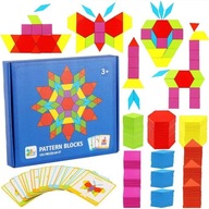 GEOMETRICKÉ PUZZLE DREVENÉ PUZZLE MONTESSORI KARTY