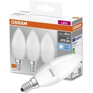 LED SVIEČKOVÁ žiarovka E14 5W = 40W 4000K OSRAM 3PAK