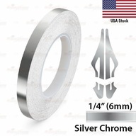 STRIEBORNÝ CHROME 1/4" vinylový prúžok so špendlíkom C