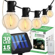 SOLAR GARDEN GARLAND SOLÁRNE LAMPY 30 LED REŤAZ 15 metrov + diaľkové ovládanie