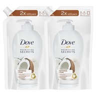 Dove Restoring Tekuté mydlo Kokos 2x500ml zásoba