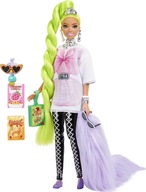 BARBIE EXTRA BÁBIKA NEÓNOVÉ ZELENÉ VLASY SO SÚPRAVOU PAPAGÁJA + DOPLNKY HDJ44