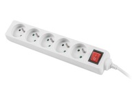 Lanberg Power strip 1,5 m, biela, 5 zásuviek, s