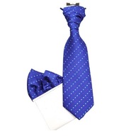 Chlapčenská krátka kravata 22cm + vreckový, modrá, KK8