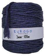 Točená bavlnená šnúra Macrame Ecological ECO Navy Blue 100m 5mm