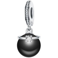 Charms Bead Náramky BLACK PEARL strieborné