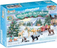 Adventný kalendár Playmobil 71345 Svet koní Vianočná jazda na saniach