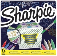 SHARPIE PROMARKERS 12 FARIEB + PRÍVESKY 2079808