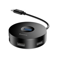 Hub 4v1 USB-C na USB 3.0 + 3x USB 2.0 15 cm (čierny)