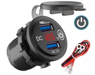 NABÍJAČKA NA MOTORKY 2x USB QC3.0 VOLTMETER CD3