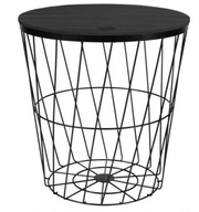 Okrúhly dekoratívny čierny podkrovný drôtený stôl