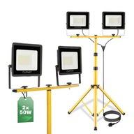 Halogénový LED reflektor 2x 50W lampa + statív + napájací kábel