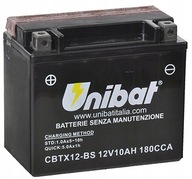 BATÉRIA UNIBAT CBTX12-BS 12V 10Ah 180A L+