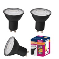 3x Čierna LED žiarovka GU10 6,9W OSRAM 4000K